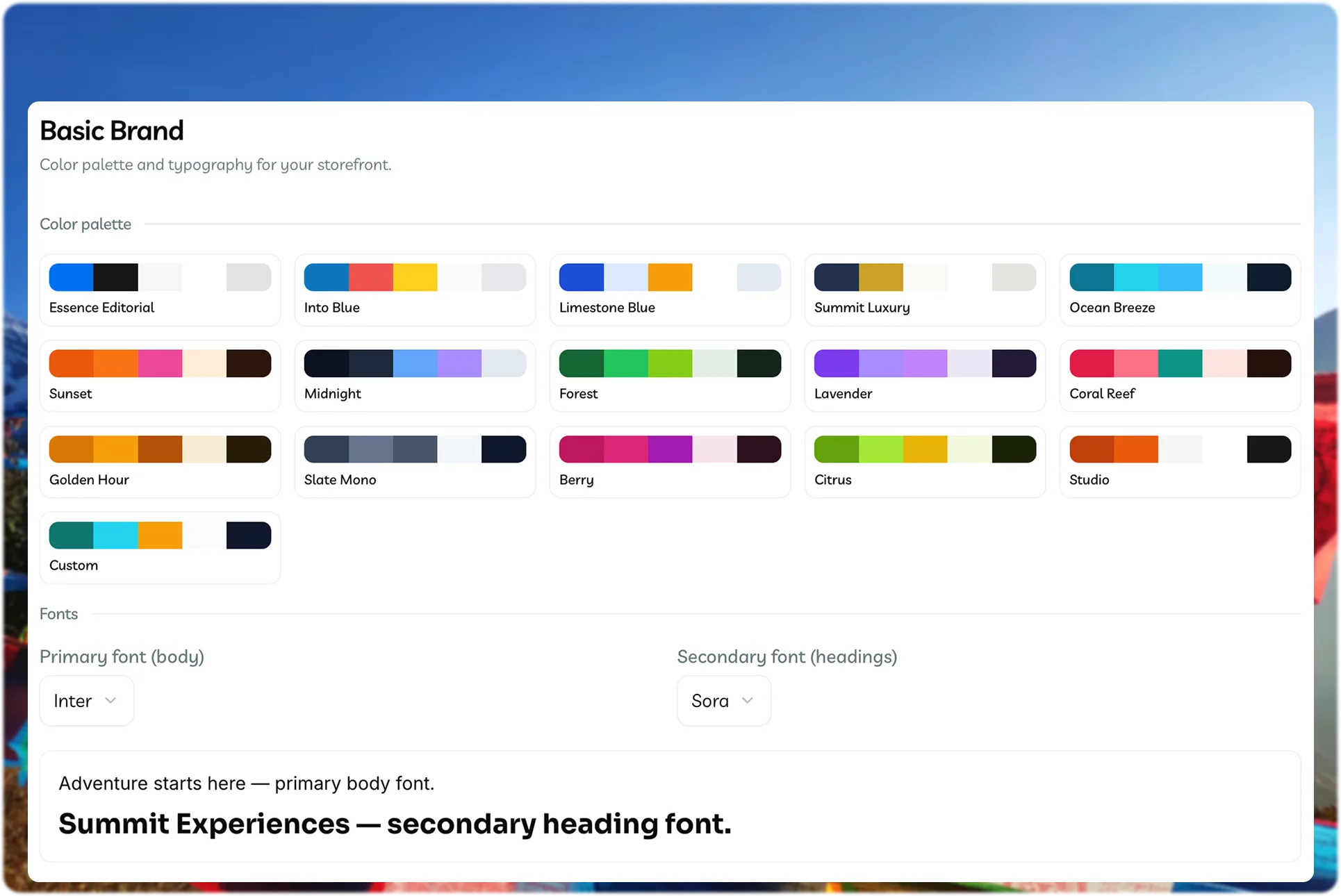 Your brand, preview