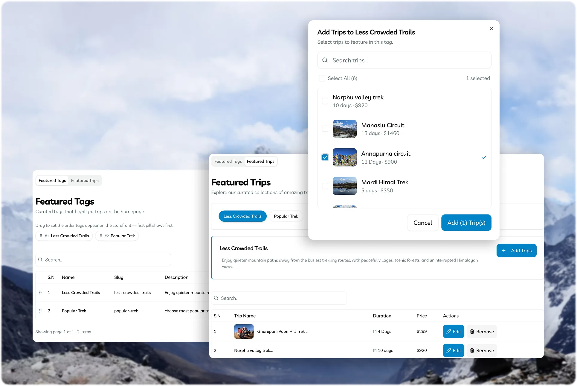 Featured trips preview